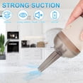 thumbnail image 4 of Desktop Vacuum Cleaner with 2 Replaceable Nozzle Rechargeable Mini Table Dust Sweeper Cordless Desk Dust Cleaner Capsule Shaped Table Dust Cleaner Detachable for Home Car Office Keyboard, 4 of 11