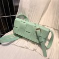 thumbnail image 1 of Bolso bandolera tejido de cuero acolchado Bolso bandolera cuadrado pequeño de color sólido para mujer JShteea Para Estrenar, 1 of 8
