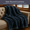 thumbnail image 3 of Lavish Home Mink Faux Fur Blanket – 91x81 Washable Bedding or Throw, Gray, 3 of 7