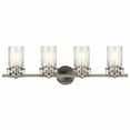 thumbnail image 5 of 4 Light Vanity Light Approved for Damp Locations with Vintage Industrial Inspirations 10 inches Tall By 32.25 inches Wide-Olde Bronze Finish Bailey, 5 of 6