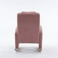 thumbnail image 5 of Rocking Chair Nursery - Modern Teddy Gliding Rocker Chair Lounge Chair with Adjustable Footrest, High Back Upholstered Wingback Armchair Comfy Single Sofa Chair for Living Room, Pink, 5 of 7