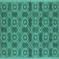 thumbnail image 1 of Ahgly Company Indoor Square Oriental Turquoise Blue Industrial Area Rugs, 8' Square, 1 of 4