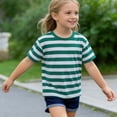 thumbnail image 7 of HomeGardon T Shirts for Boys Kids Striped Short Sleeve T-Shirt Casual Crewneck Soft Summer Top Youth Outdoor Play Tee for Boys and Girls,1-14 Years, 7 of 7