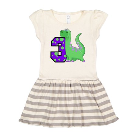 

Inktastic Dinosaur 3rd Birthday Gift Toddler Girl Dress
