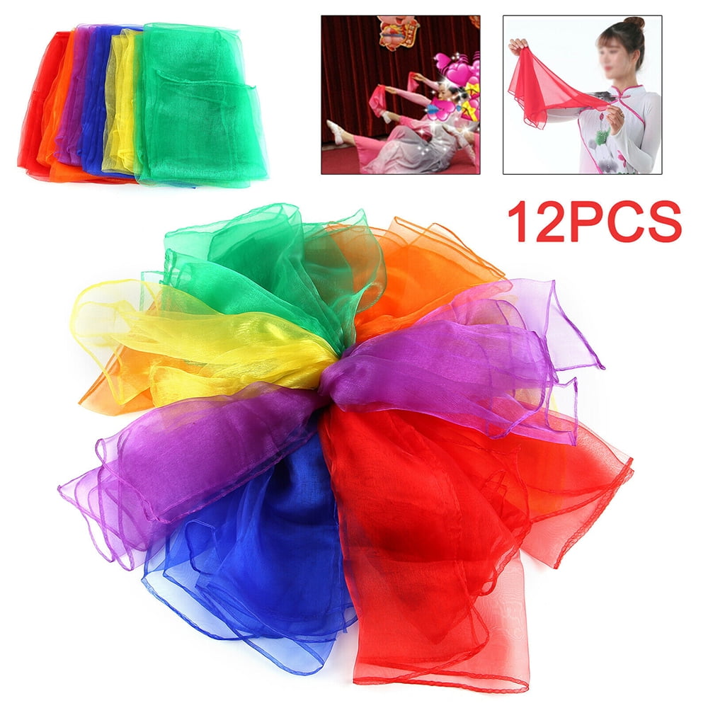 12Pcs Dance Autism Sensory Toys Juggling Scarves Baby Kids Adults Party Gift 