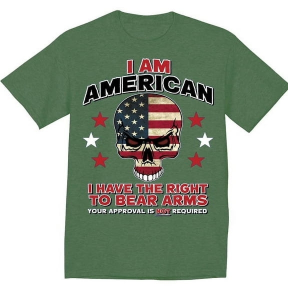 Mens Graphic Tees American Flag Skull T-shirt
