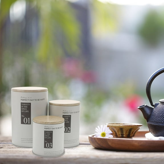 UPGRATOR Sugar Container for Home Decoration Round Shape 3Pcs 10.3x4.0x4.0in