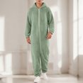 thumbnail image 2 of OJSFQUFP Men's Jumpsuit Couple Zipper Warm Plush Warm Sleepwear Jumpsuit, 2 of 5