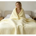 thumbnail image 2 of Yellow Cotton Muslin Blanket, L Size Soft Bright Throw Blanket, 51*59in Breathable All Season Cooling Couch Cover, Washable Blanket for Home Living Room Decor, 2 of 6