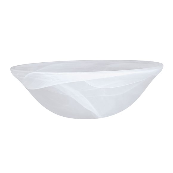 Aspen Creative 23147-11A Pantalla de vidrio de alabastro de repuesto para lámpara torchiere de base media, lámpara colgante, 1 aplique de pared y accesorio de isla, 11-1/2 pulgadas de diámetro x 4 pul