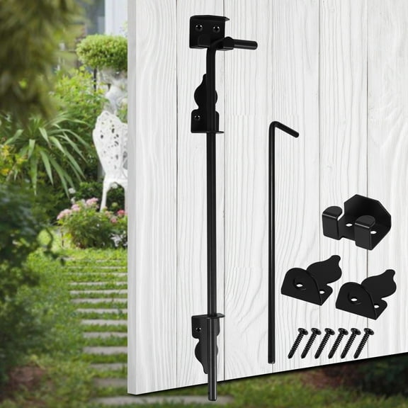 Cane Bolt Gate Drop Rod Kit 18 inch Heavy Duty Iron Gate Ground Latch Multipurpose Fence Ground Latch Gates Doors Stopper for Gate Ground for Wood PVC Gates Fences Doors