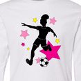 thumbnail image 4 of Inktastic Girl Playing Soccer- Pink and Yellow Stars Long Sleeve Youth T-Shirt, 4 of 5