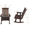 thumbnail image 2 of Wooden Rocking Chair with Comfortable Backrest Inclination, High Backrest and Deep Contoured Seat, Solid Fir Wood, Heavy Duty 600 LBS, for Both Outdoor and Indoor, Porch and Patio (Rustic), 2 of 18