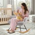 thumbnail image 4 of SAETSFEG Nursery Rocking Chair Teddy, High Backrest, Comfortable Stylish with Padded Seat for Living Rooms, Bedrooms, Offices, Grey, 4 of 8