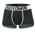 thumbnail image 4 of Yaoyar Mens Boxer Brief Soft Ice Silk Breathable Nylon Mesh Underwear Panties Male Underpants Shorts Black 2XL, 4 of 4