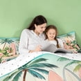 thumbnail image 5 of meiyoeat Hawaii Sea Beach 7 Pieces Full Size Bedding Sets For Kids,Pink Kawaii Floral Blossom Full Size Bed in a Bag For Girls,Reversible, 5 of 7