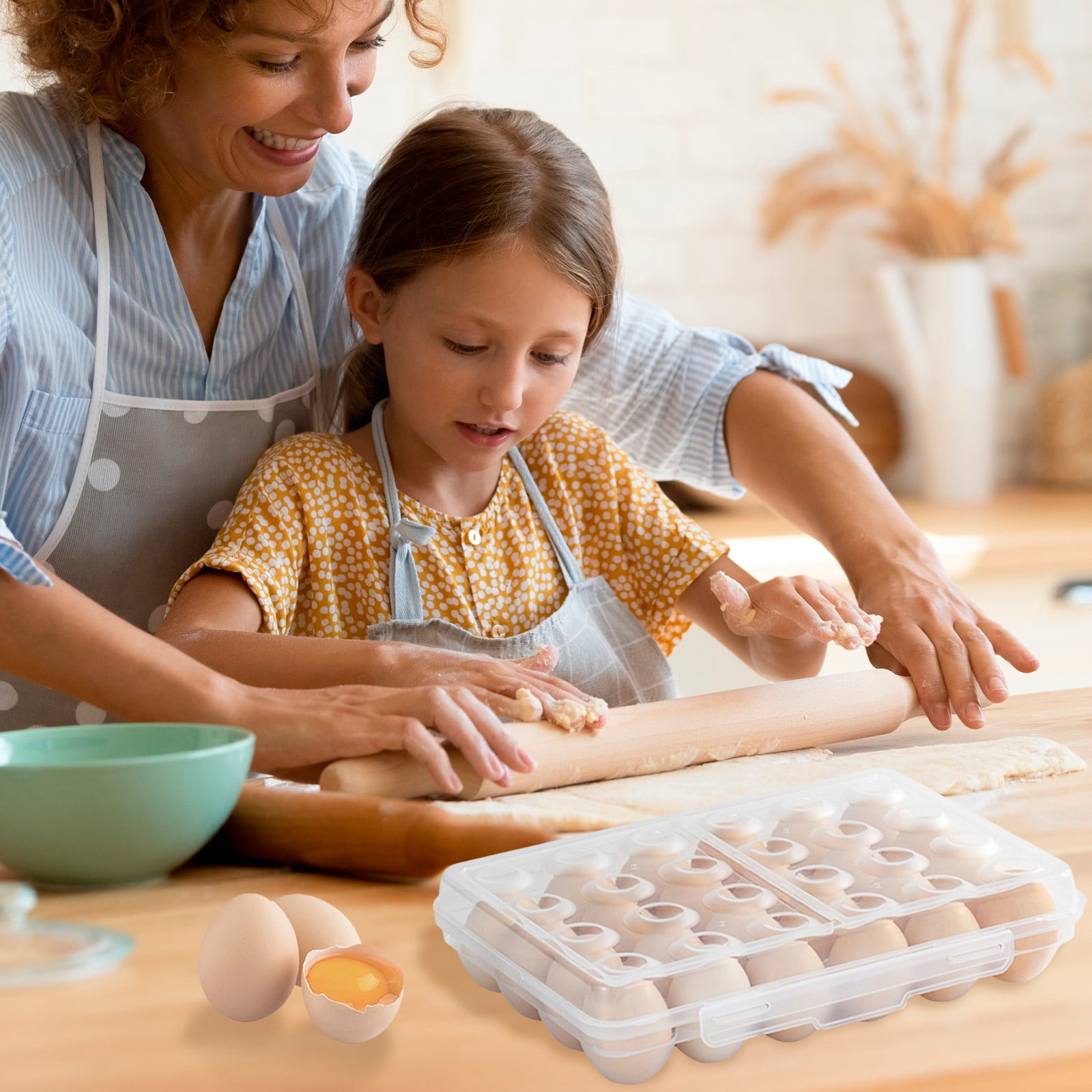 Egg Holder, Large Capacity Clear Egg Storage Box with Lid, Egg Container for Refrigerator, Jumbo 24-Capacity Egg Storage Box,Plastic Egg Storage Container, Egg Organizer for Protect and Keep Fresh