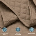 thumbnail image 2 of Bare Home Quilt Set - 3 Piece - Diamond Stitched Bedspread Coverlet - Full/Queen, Taupe, 2 of 8