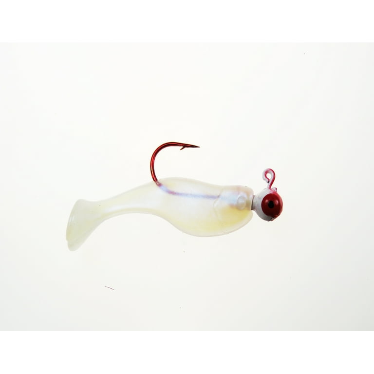 Luck-E-Strike, 1/16 oz White/ Red Crappie Jig-Heads, Red Hooks, 7