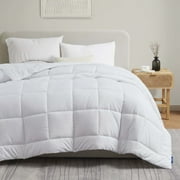 Nestl Queen Comforter, Quilted Down Alternative Duvet Insert Bedding Set, All-Season Bedding Comforter, White