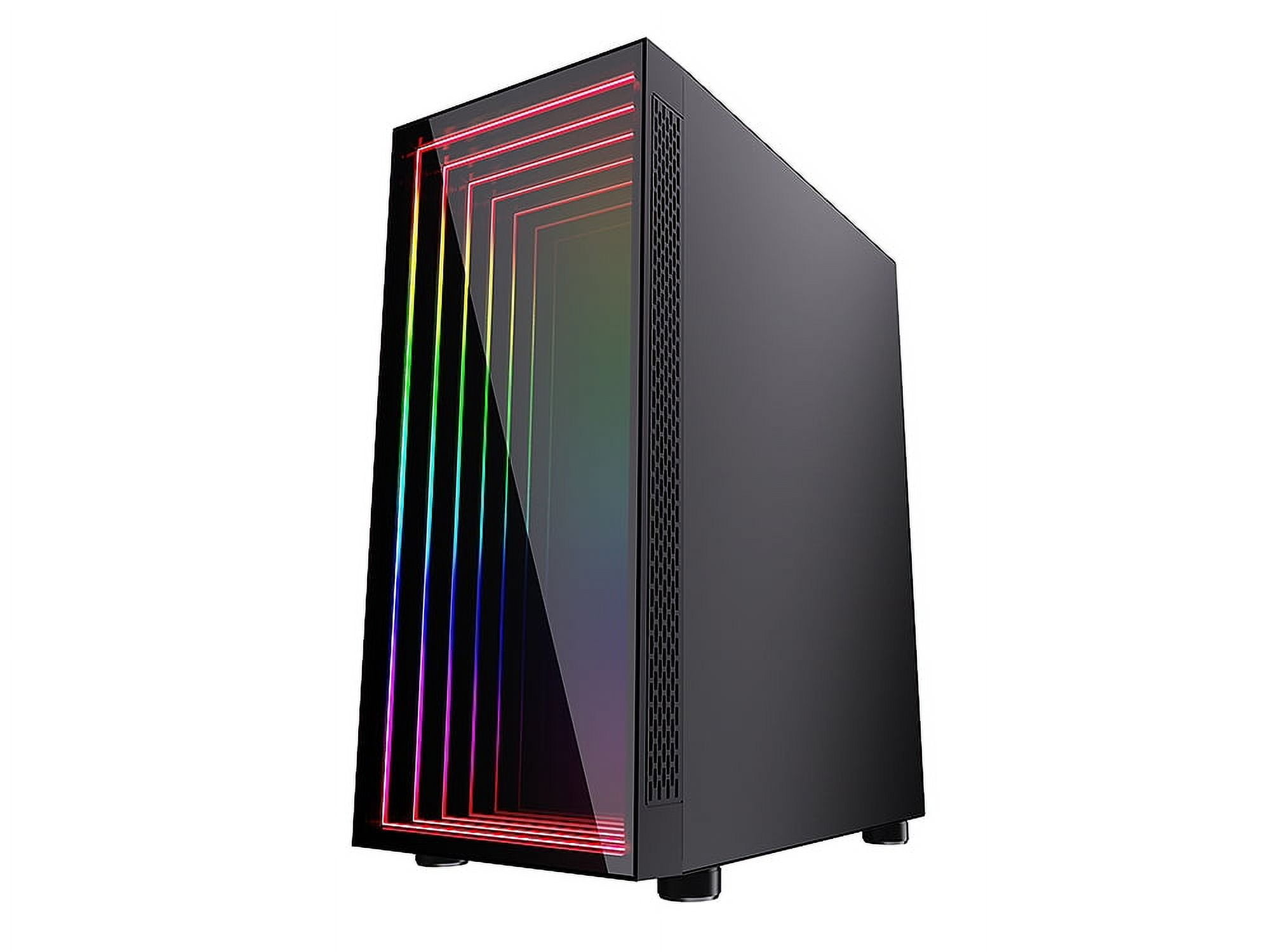 Bluegears  Bgears b-Optillusion Gaming PC ATX case, Special Optical Illusion ARGB Front Panel, Tempered Glass Side. USB3.0, Support up to EATX Motherboard. Fan Not Included.