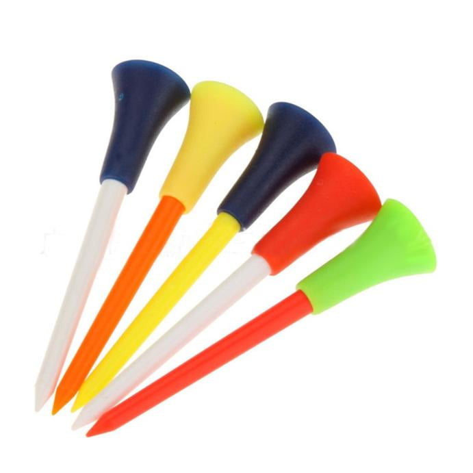 Wepro 30PC Multi Color Plastic Golf Tees 83mm Durable Rubber Cushion Top Golf Tee