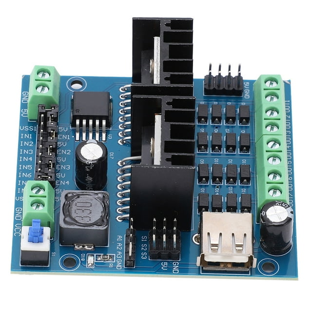 FLAMEEN Driver Module,Driver Board,L298N Driver Module 4‑Channel Smart Auto Motor Driving Board Electronic Component