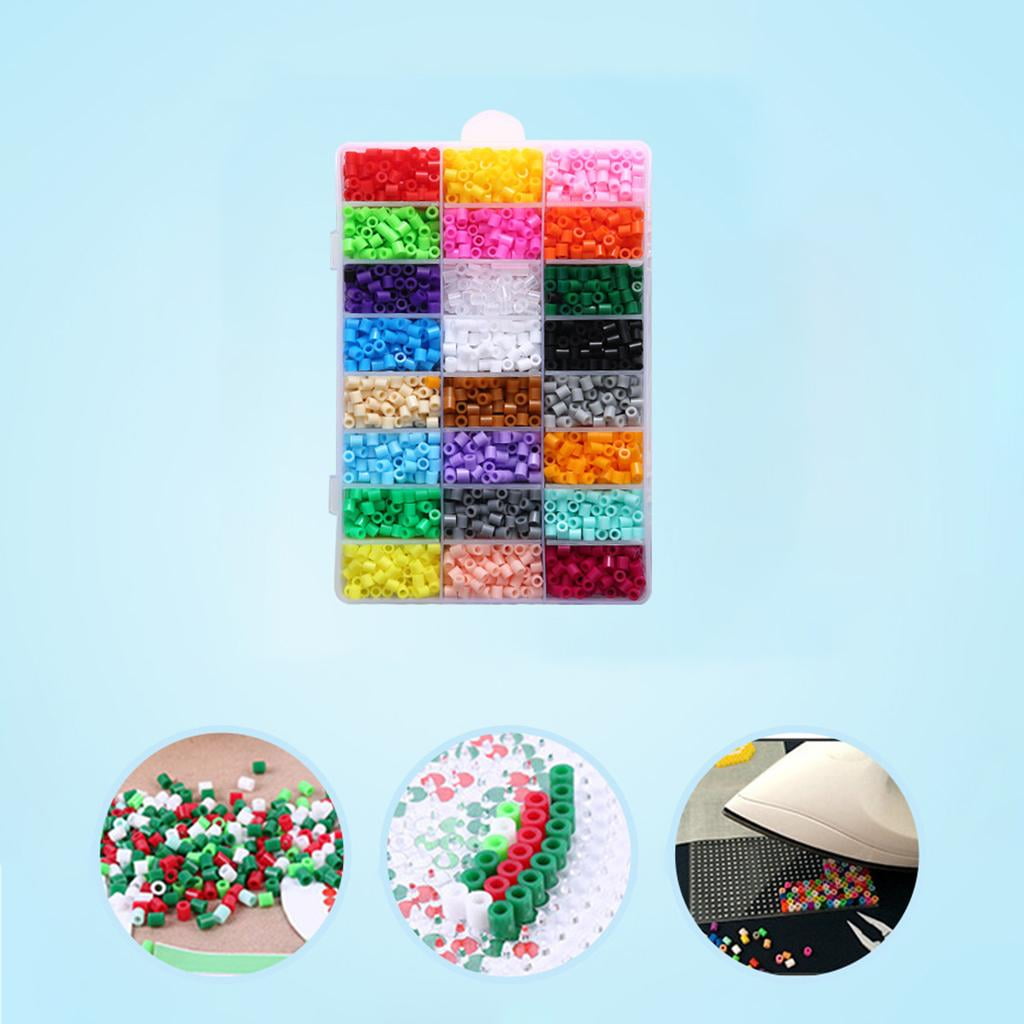 24 Colors Beads Kit, Beads, Beads, Ironing Paper for Kids Crafts Beading Activity Puzzles Toys for Boys and Girls, Size: 21.5x13.5x5cm