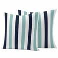 thumbnail image 2 of Pack of 2 Outdoor Pillow Covers 16x16 Inch Waterproof Turquoise Navy Blue Striped Throw Pillow Covers,Decorative Couch Pillow Case Sham Farmhouse Stripe Art Patio Garden Pillowcases Cushion Covers, 2 of 8