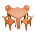 thumbnail image 3 of Mesa Infantil para Niños con 4 Sillas Plástico Reforzado tipo Rattan Naranja la Ardilla, 3 of 6