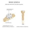 thumbnail image 5 of Rosec Jewels Moissanite Solitaire Engagement Ring for Women (8 mm, 2 CT, D-VS1 Grade), 14K Yellow Gold, US 9.50, 5 of 8