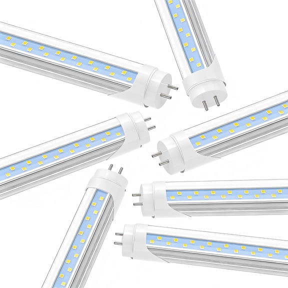 JESLED T8 LED Tube Light Bulbs, 24W 6000K 3200LM 4ft LED Tube Light, Plug and Play or Ballast Bypass, Dual-end Powered, 12 Pack