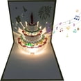 thumbnail image 1 of ER Tarjetas de cumpleaños 3D, 1 paquete de luz que cambia de color y música automática oso de fresa Electrónica, 1 of 5