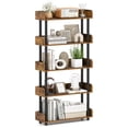 thumbnail image 2 of Costway 1 PCS 5-Tier Bookshelf, Open Bookcase with Anti-Tipping Kit, Storage Unit for Living Room Rustic Brown & Black, 2 of 10
