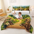 thumbnail image 3 of Catabedysis Outdoor Cartoon Camping Full Size Comforter Sets,Rustic Mountain Tree Print Bedding Comforter Set For Boys,Multicolor,Light Gray Reversible,3 Pieces,1 Comforter and 2 Pillowcases, 3 of 7