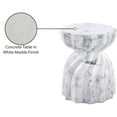 thumbnail image 2 of Meridian Furniture Caserta White Marble Finish Concrete Indoor/Outdoor End Table, 2 of 7