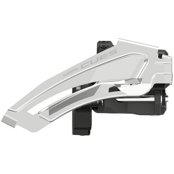 Shimano CUES FD-U6010-L Front Derailleur - 10/11-Speed, Double, Top-Swing, Low Clamp Mount, 40/46t Max, Black/Silver