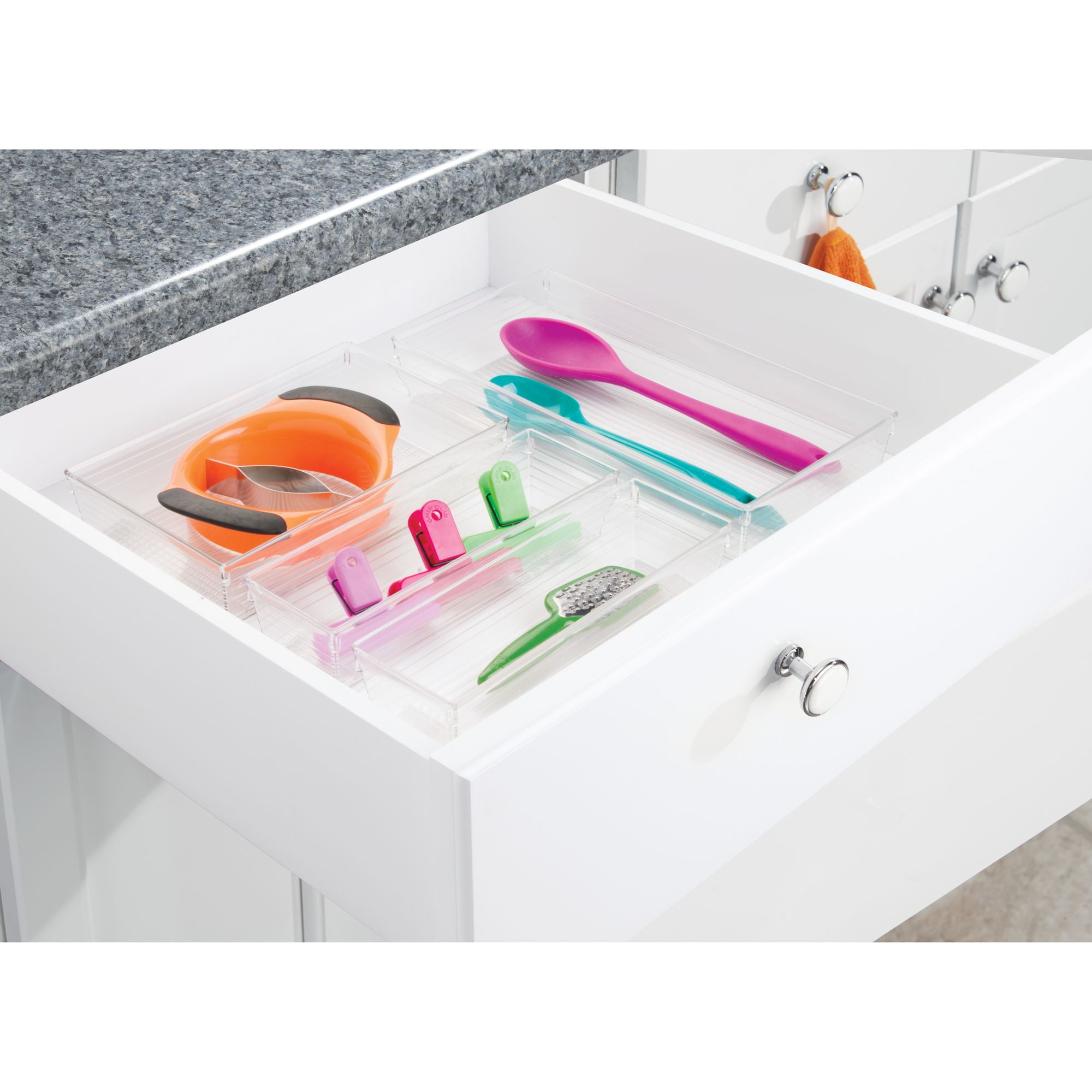 iDesign 9.75-in x 3.25-in Clear Plastic Drawer Organizer in the Drawer  Organizers department at