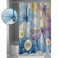 thumbnail image 4 of Purple Summer Dragonfly Bathroom Curtain 72 Inch Shower Curtain with Hooks, Spring Floral Watercolor Waterproof Polyester Bath Curtain Washable Bathtub Curtain 60''x 72'', 4 of 6