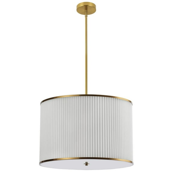 Dainolite 4LT Incan Pendant, AGB, WH Pleated Shade