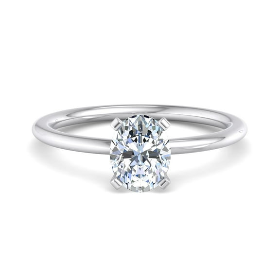Meryn Jewelry 1.47 Ct Oval Cut Moissanite Wedding Ring - 14K White Gold Plated - Prong Setting - Ideal for Proposals, Anniversaries, and Gifts for Her - Perfect Engagement Ring for Women