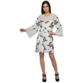 thumbnail image 2 of Moomaya Printed Cotton Wrap Lightweight Kimono Short Bathrobes For Women, 2 of 6