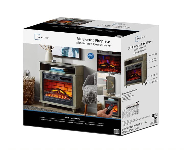 Mainstays 26 Freestanding Wood Mantel Fireplace Heater Grey Finish Fp404rn Com - 3d Electric Fireplace Mainstays Mainstays 26 Freestanding Wood Mantel Fireplace Heater Grey Finish Fp404rn Com - 3d Electric Fireplace Mainstays