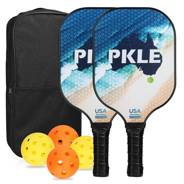 Fiberglas Ensemble de Raquettes de Pickleball Raquettes de Pickleball Ensemble de 2 Raquettes