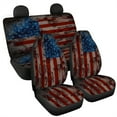 thumbnail image 6 of Xoenoiee Retro American Flag Print Car Seat Cover Full Set Comfortable Soft Vehicle Seat Cover Split Rear Bench Cover for Cars SUV Vans Truck, Durable Seat Covers Pack of 4, 6 of 7