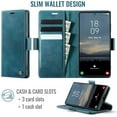 thumbnail image 3 of Funda tipo cartera para Samsung Galaxy S24 Ultra, de piel, con tarjetero, función atril, cierre magnético y bloqueo RFID. Funda de TPU a prueba de golpes, compatible con S24 Ultra, 3 of 8