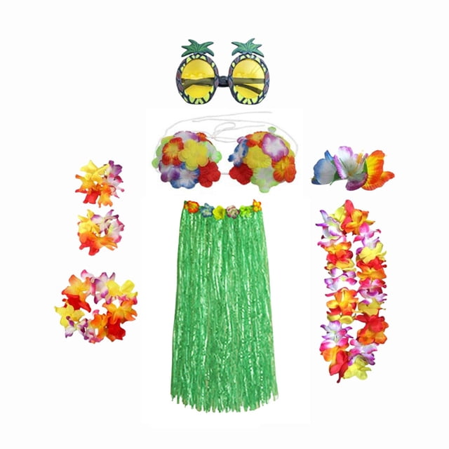 Conjunto de traje de tropical Accesorio de gafas Ajustable Elástico para mujer 80cm Yuyangstore falda hawaiana
