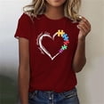 thumbnail image 2 of ICHUANYI Womens Trendy Summer Tops Stylish Print Regular T Shirt Short Sleeves Crew Neck Tee, 2 of 4