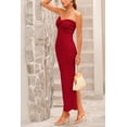 thumbnail image 4 of Vestido PRETTYGARDEN Strapless Ajustado con Nudo Twist Maxi Rojo S, 4 of 8