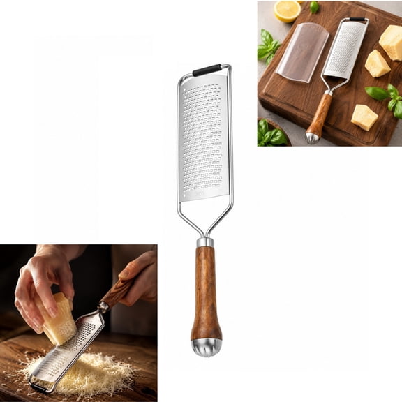 Ultra Fine Stainless Steel Zester Grater with Solid Wood Handle for Citrus Zest Ginger Garlic Nutmeg